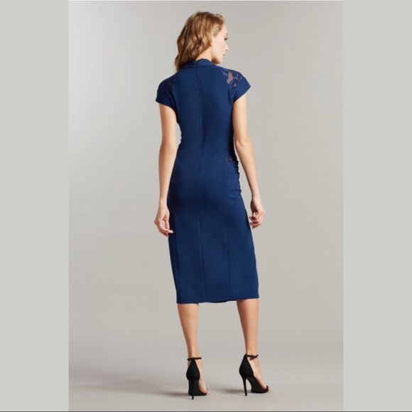 TADASHI SHOJI - EYMEN DRAPED MIDI DRESS - Picture 2 of 3